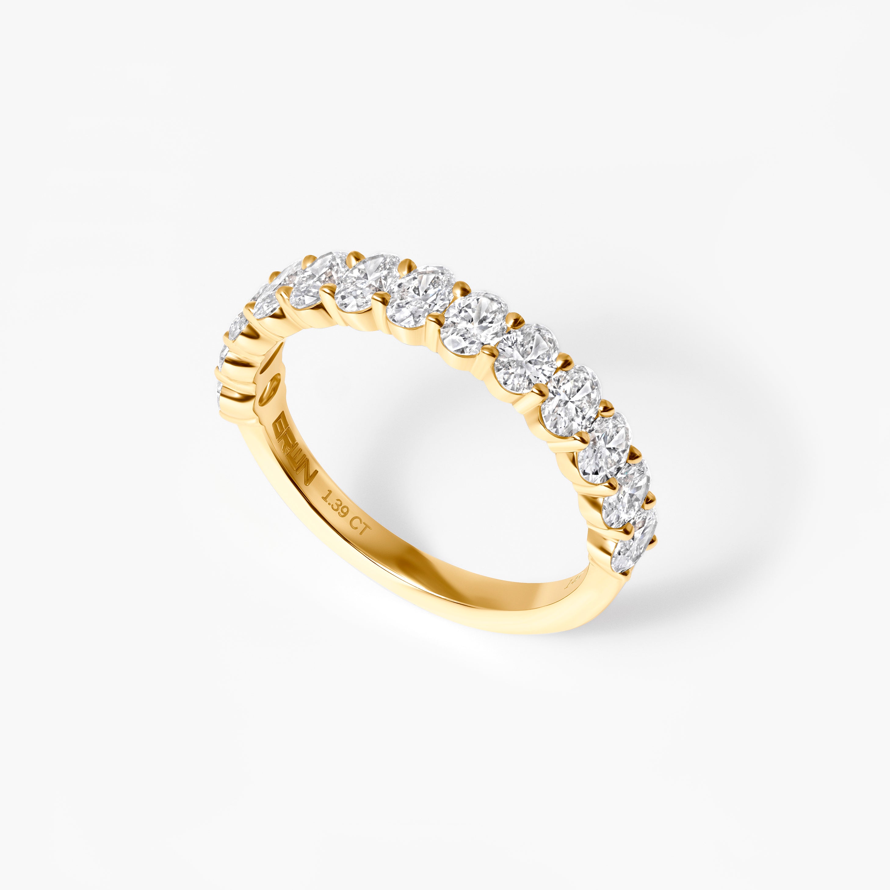 Oval Diamond Prong Set Half Eternity Band