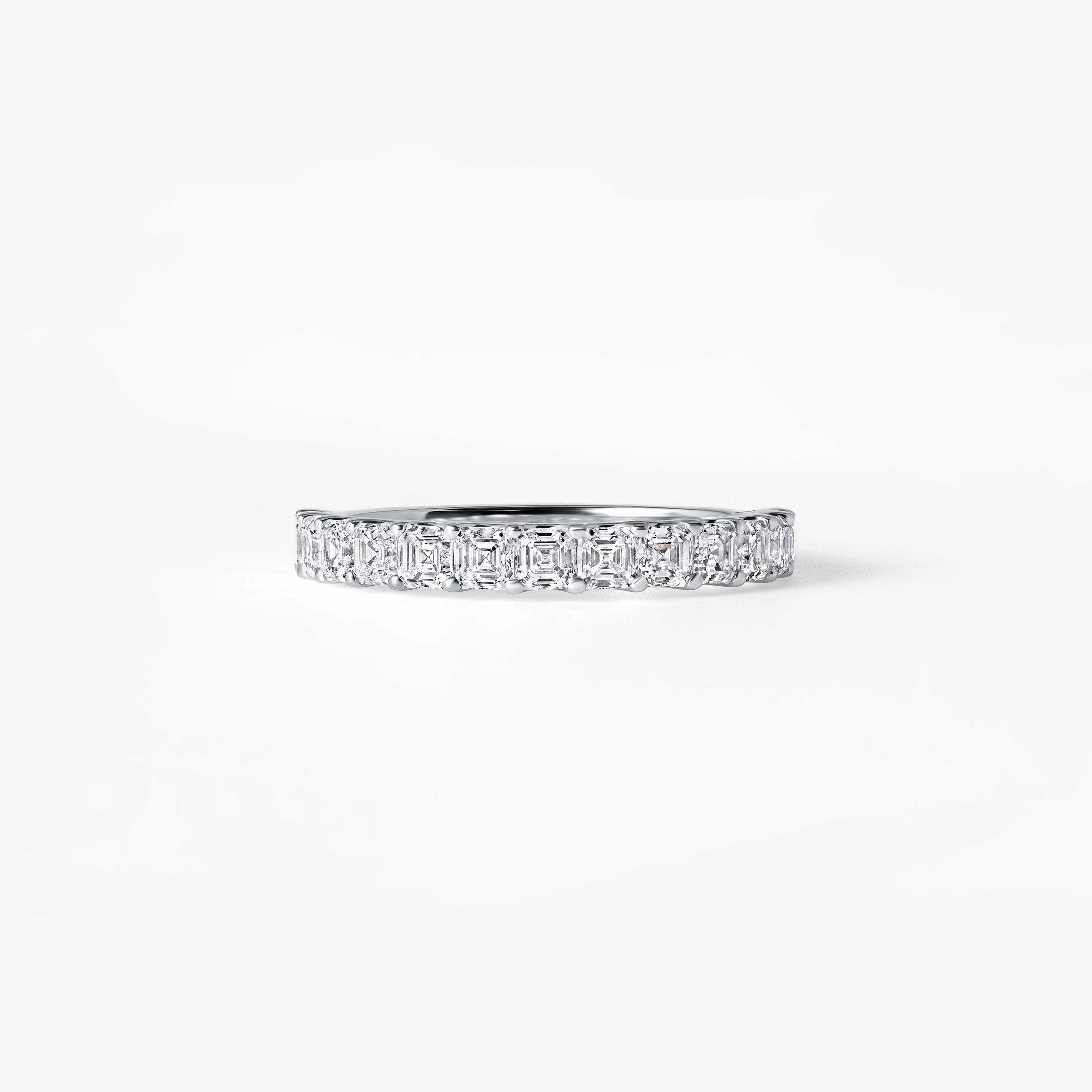Asscher Diamond U-Prong Half Eternity Band