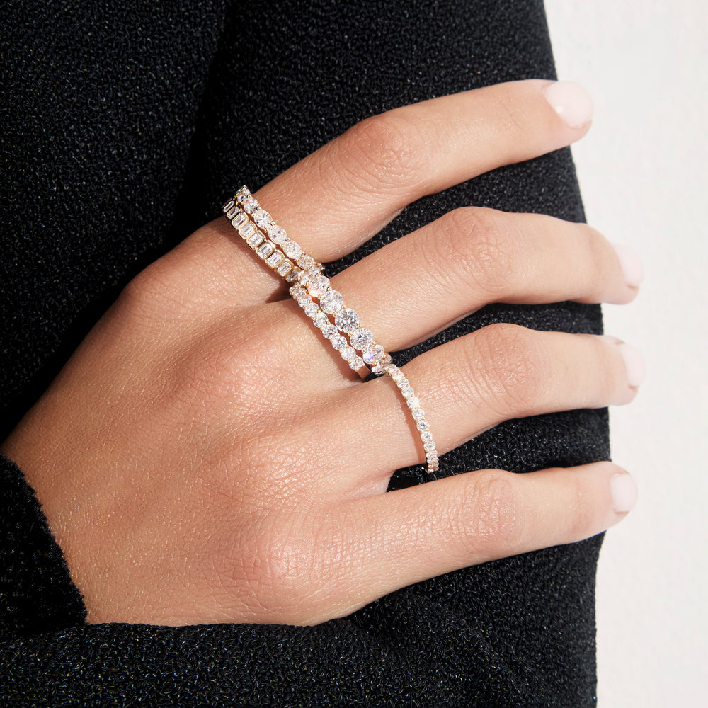 Oval Diamond East West Anniversary Band