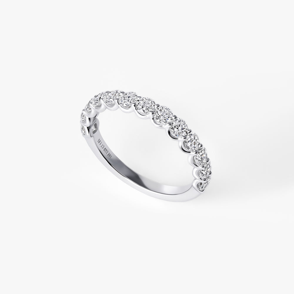 Round Diamond Petite U-Prong Anniversary Band
