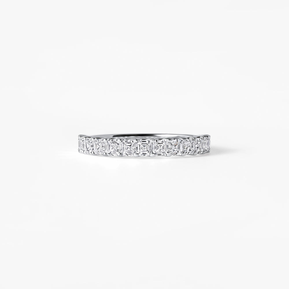 Asscher Diamond U-Prong Anniversary Band