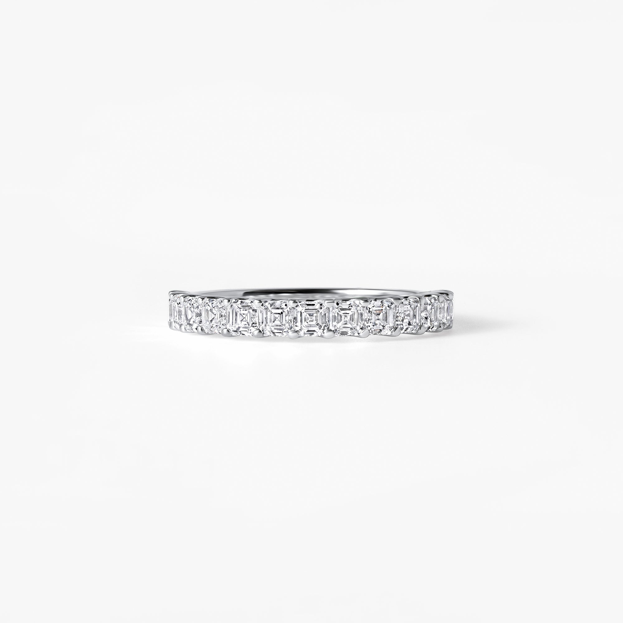 Asscher Diamond U-Prong Anniversary Band