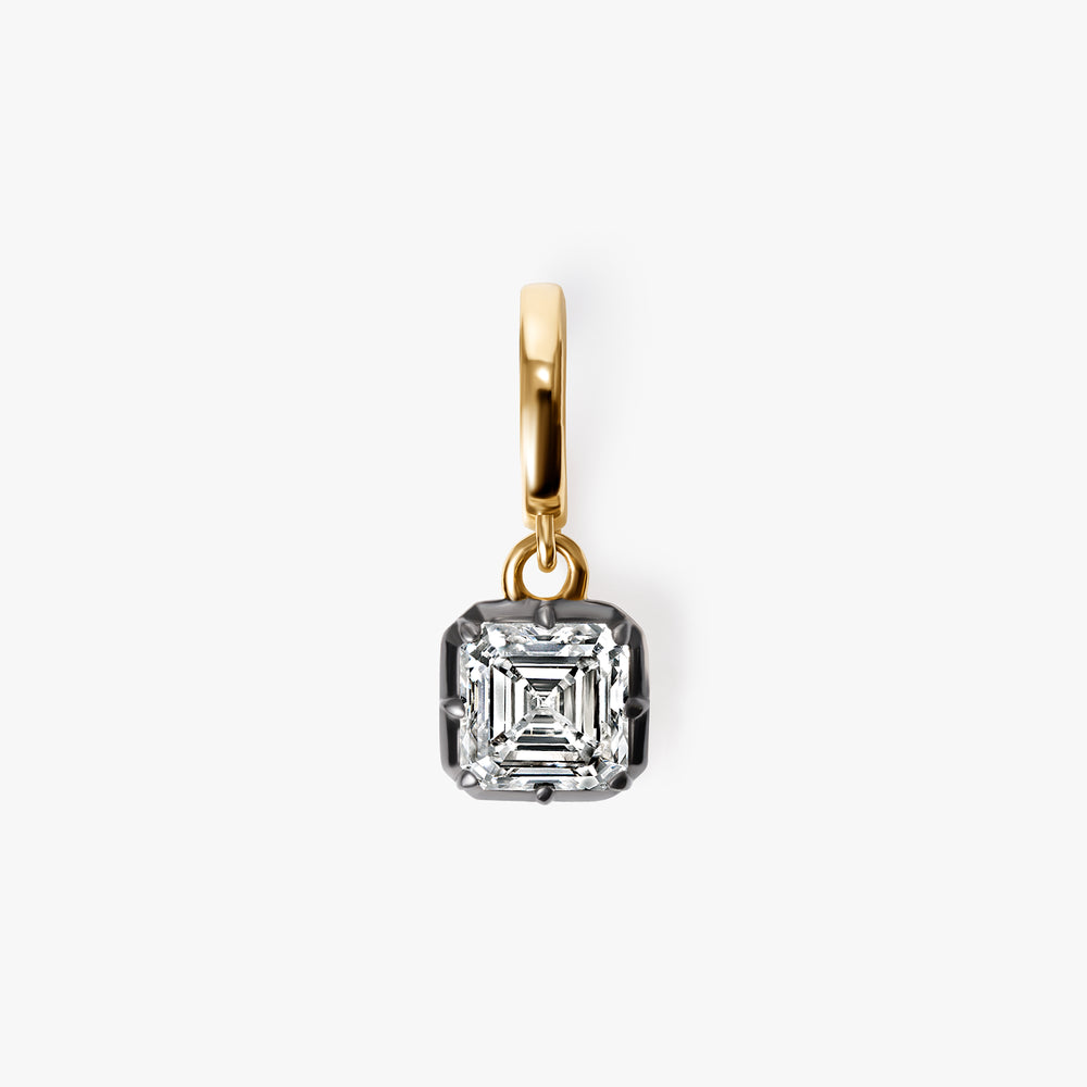 Asscher Diamond Black Rhodium Pendant