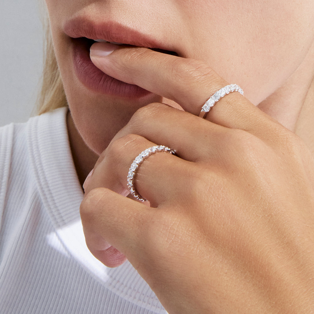 Asscher Diamond U-Prong Anniversary Band