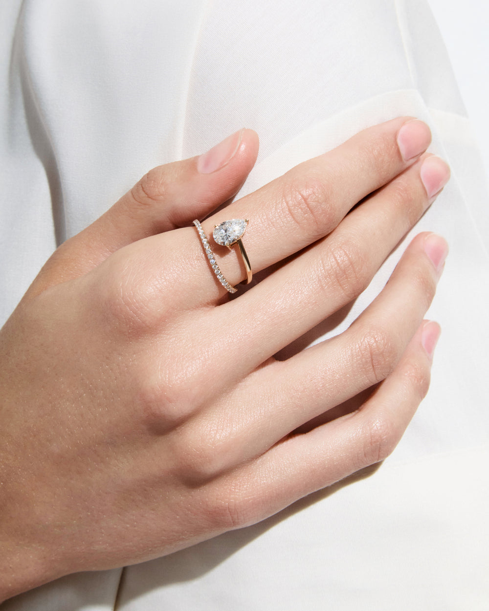 Pear Diamond Pavé Wrap Ring