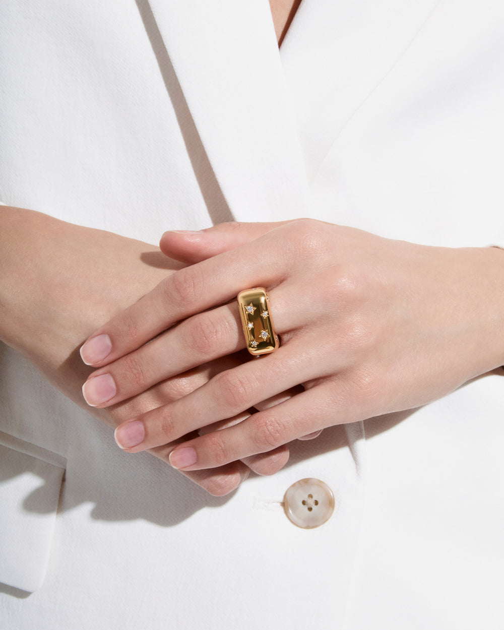 Star Motif Wide Ring