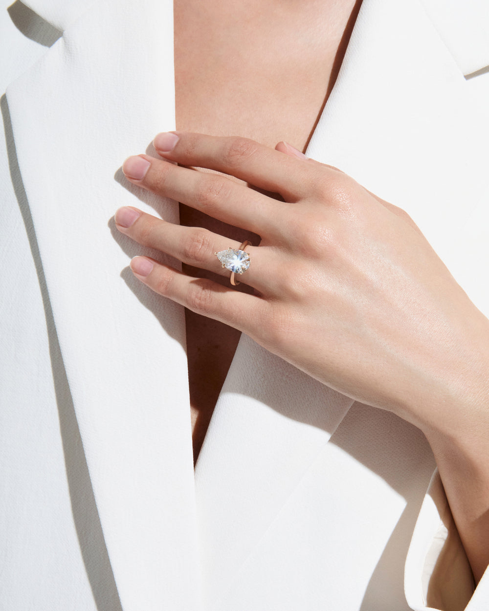 4.08CT Pear Hidden Halo Engagement Ring