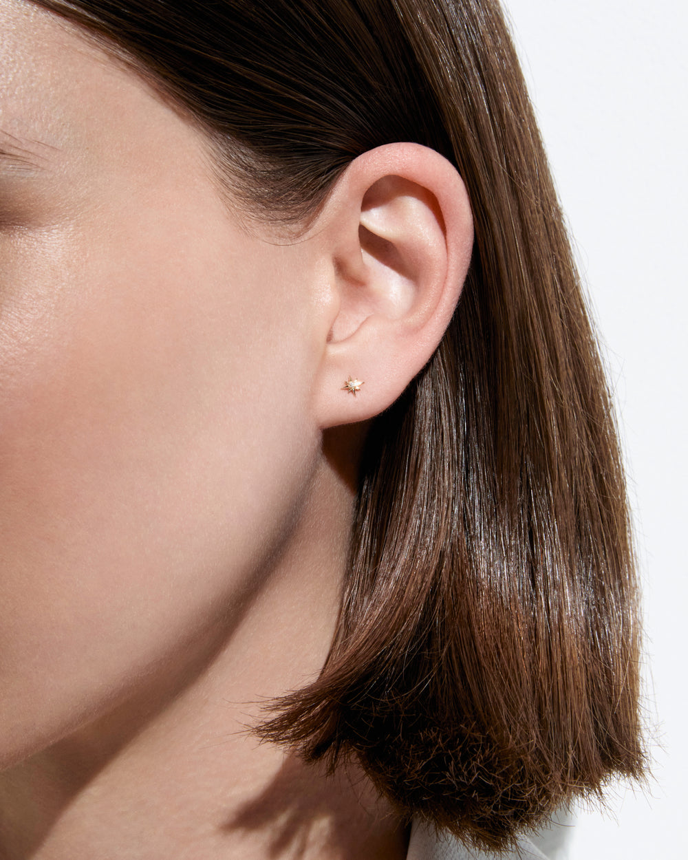 Diamond Starburst Flatback Stud Earrings