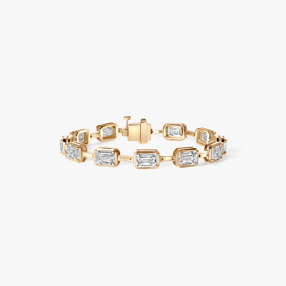 Emerald Diamond Link Bracelet