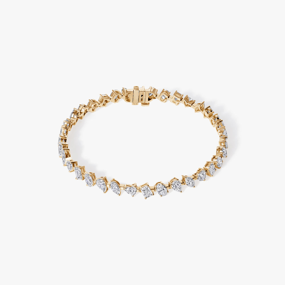 Mixed Shape Diamond Prong Set Tennis Bracelet