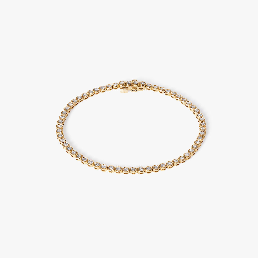 Round Diamond Petite Bezel Tennis Bracelet