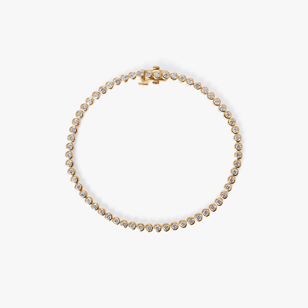 Round Diamond Petite Bezel Tennis Bracelet