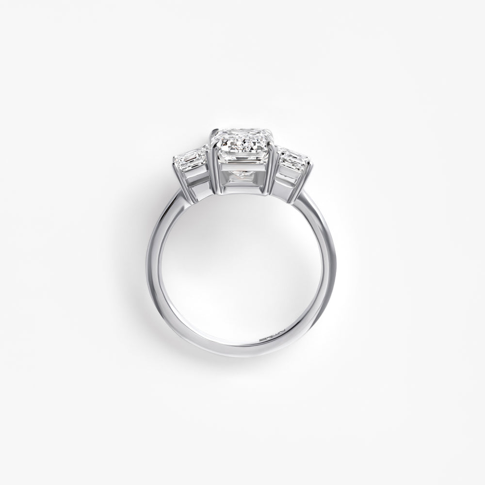 2.09CT Emerald Three Stone Engagement Ring