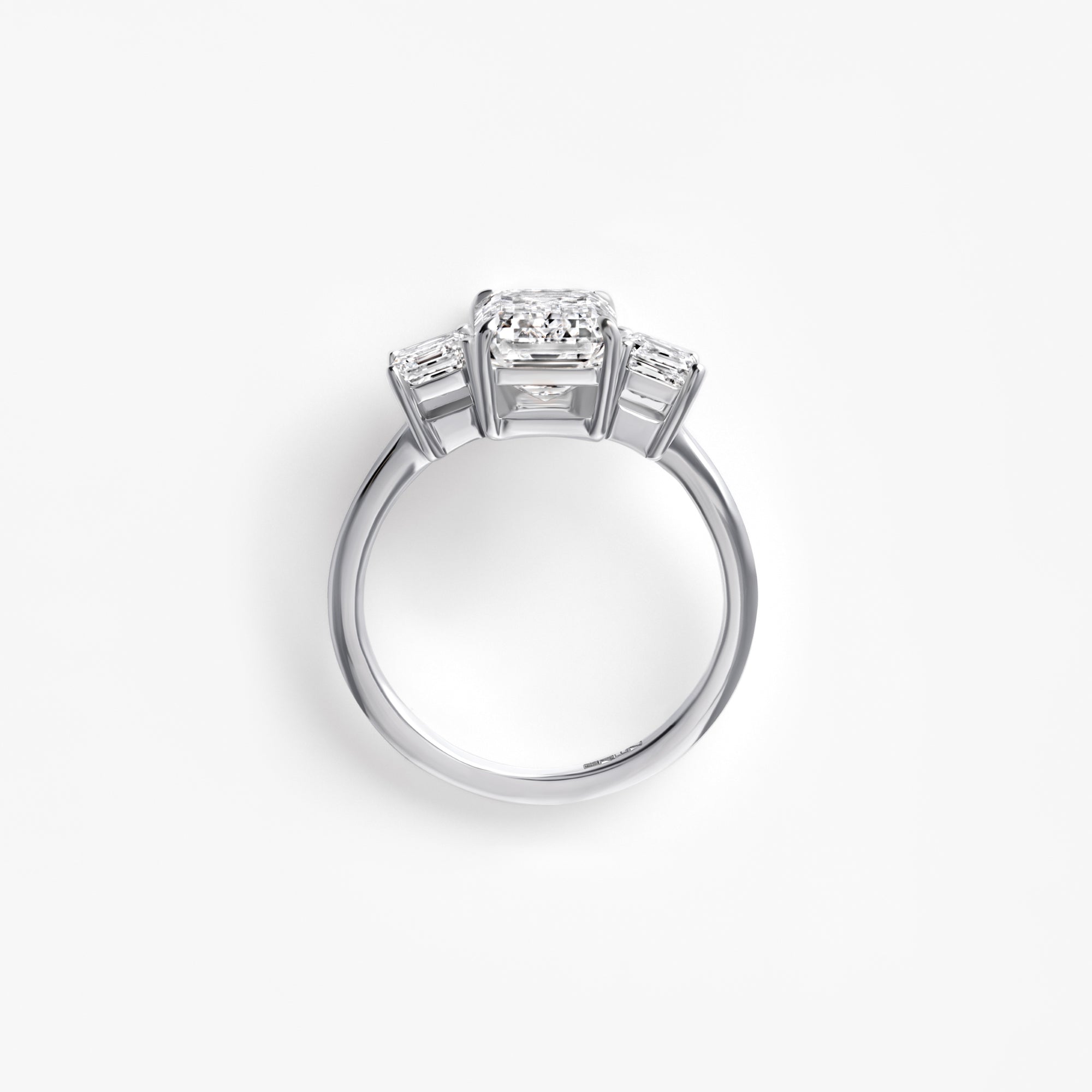 2.09CT Emerald Three Stone Engagement Ring