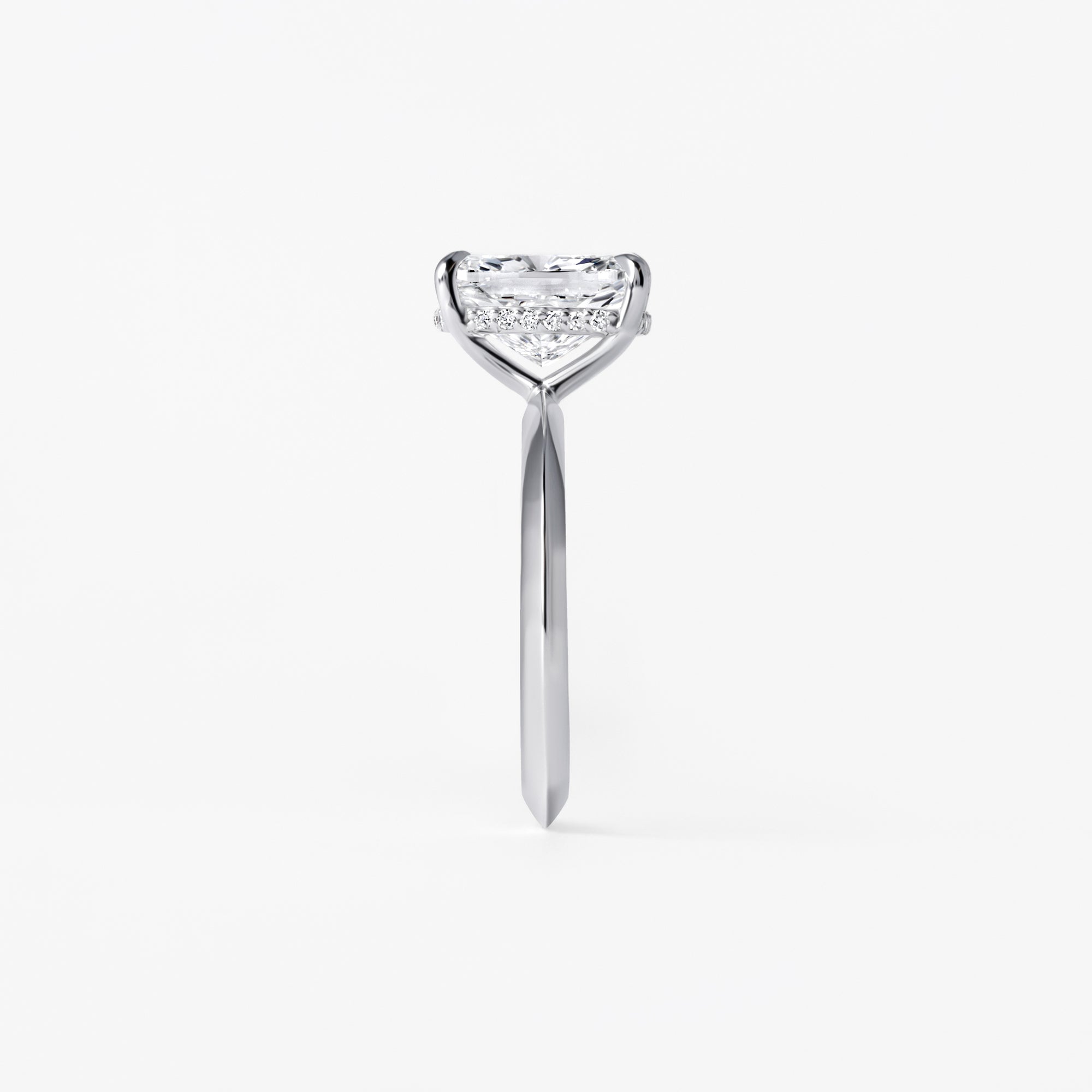 3.05CT Elongated Cushion Hidden Halo Engagement Ring