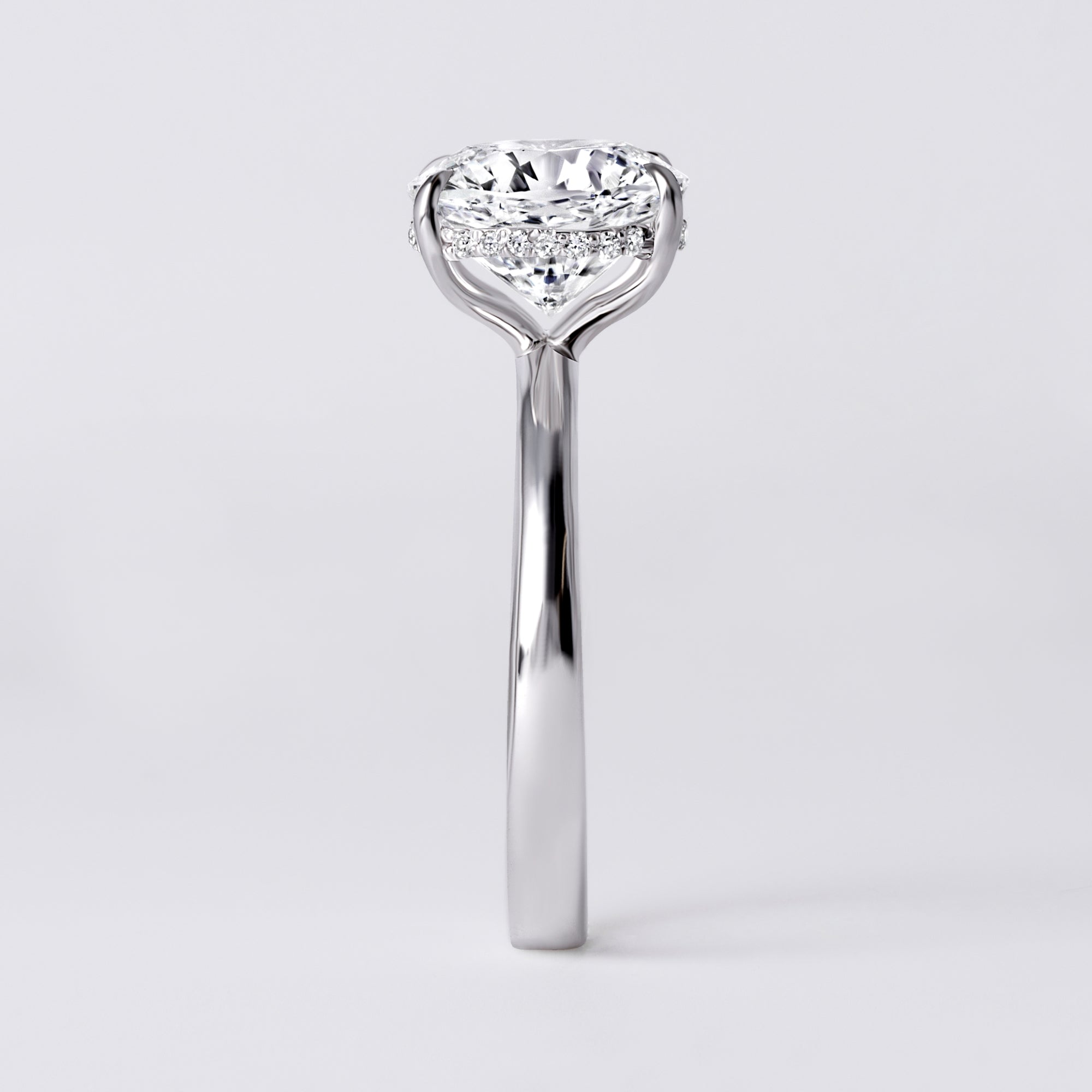 Sora 3.14CT Decagon Hidden Halo Engagement Ring, White Gold