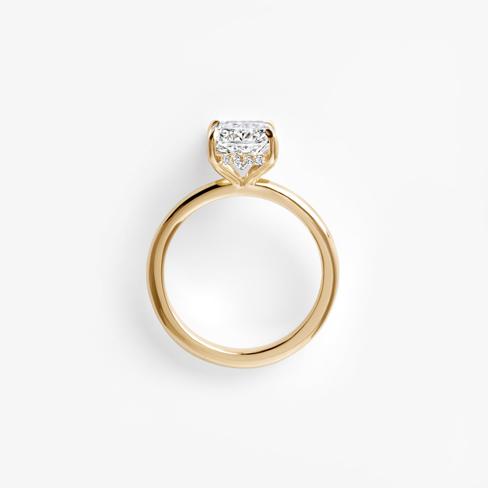 3.09CT Radiant Hidden Halo Engagement Ring