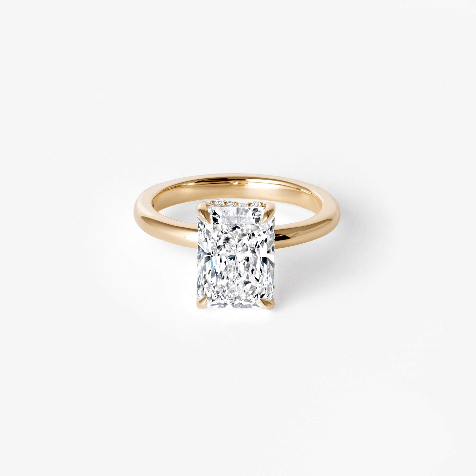 3.09CT Radiant Hidden Halo Engagement Ring