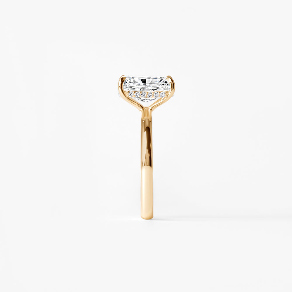 3.09CT Radiant Hidden Halo Engagement Ring