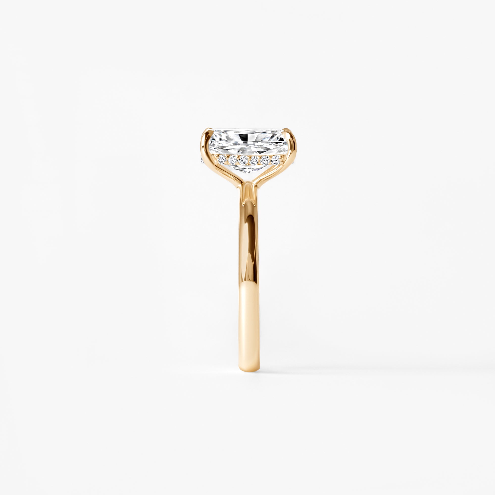 3.09CT Radiant Hidden Halo Engagement Ring