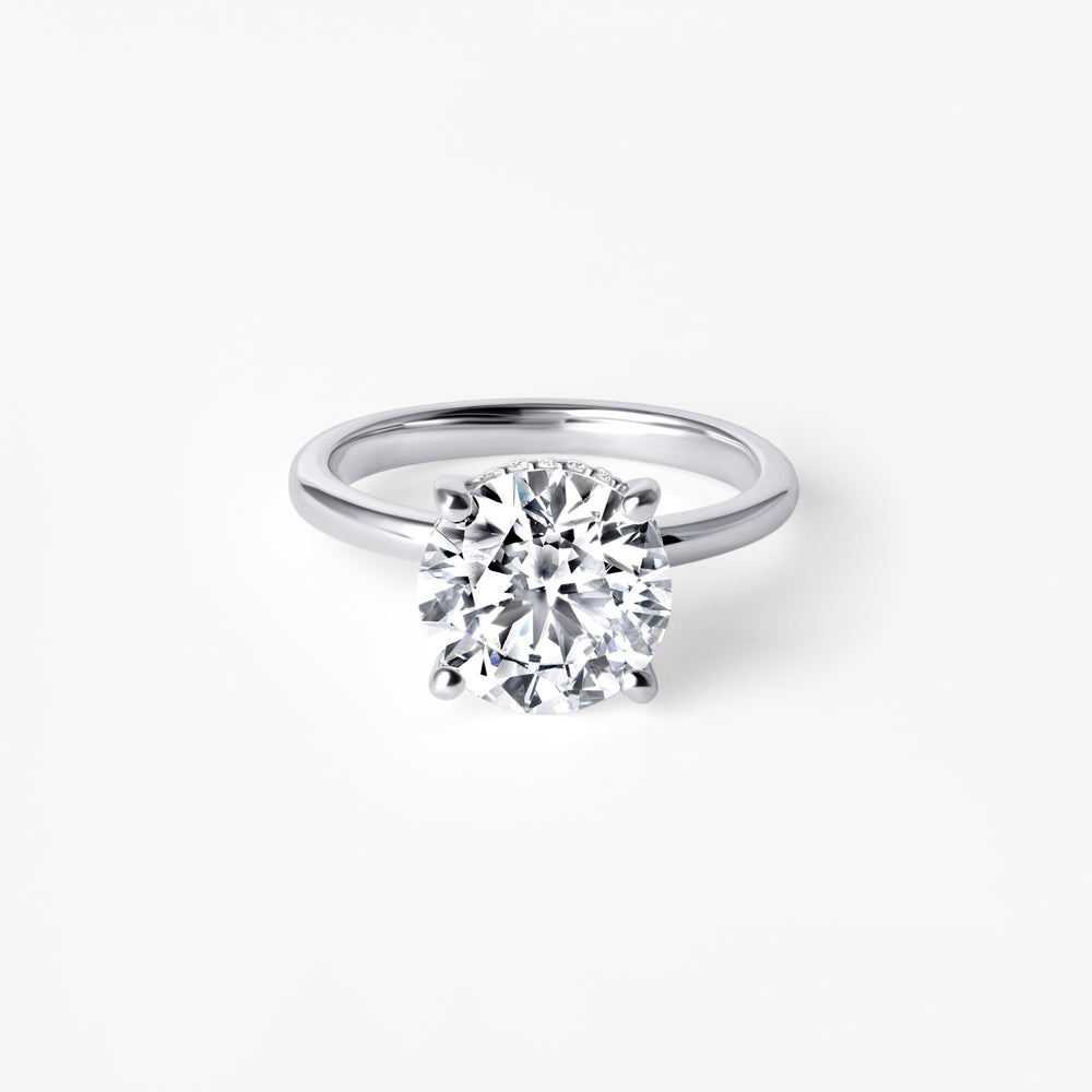 3.00CT Round Hidden Halo Engagement Ring