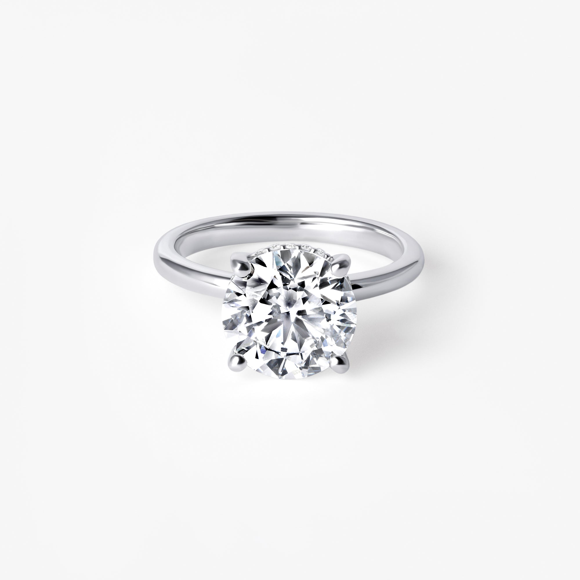 3.00CT Round Hidden Halo Engagement Ring