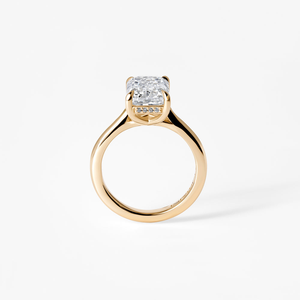 4.02CT Emerald Hidden Halo Engagement Ring
