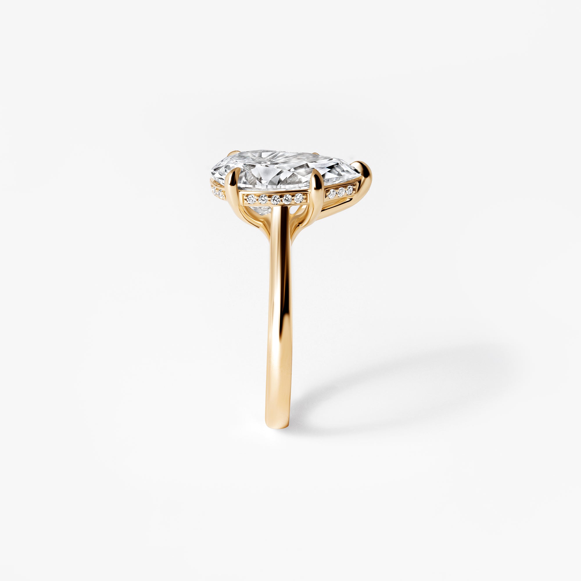 4.08CT Pear Hidden Halo Engagement Ring