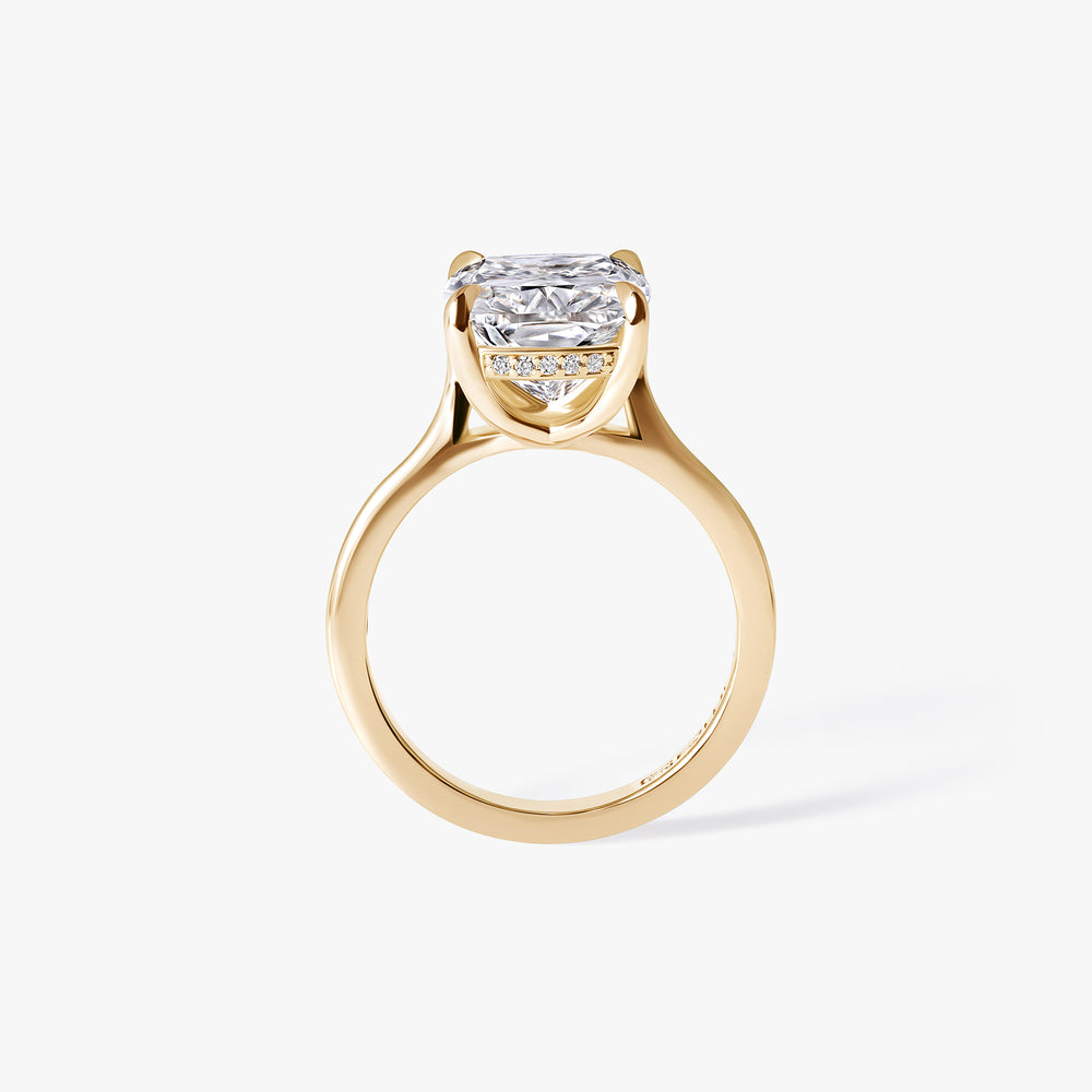 5.14CT Elongated Cushion Hidden Halo Engagement Ring