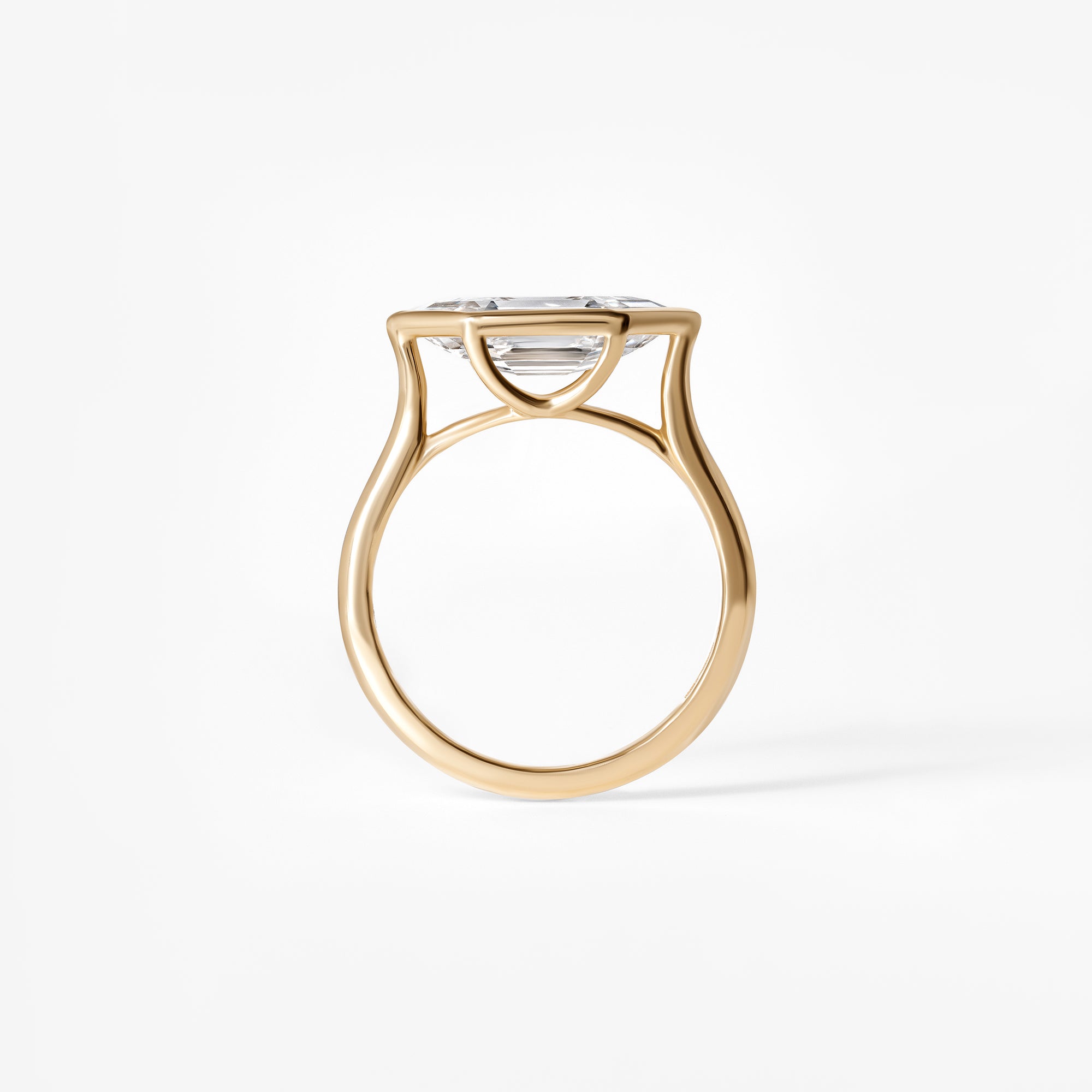 2.06CT Hexagon East West Bezel Set Engagement Ring