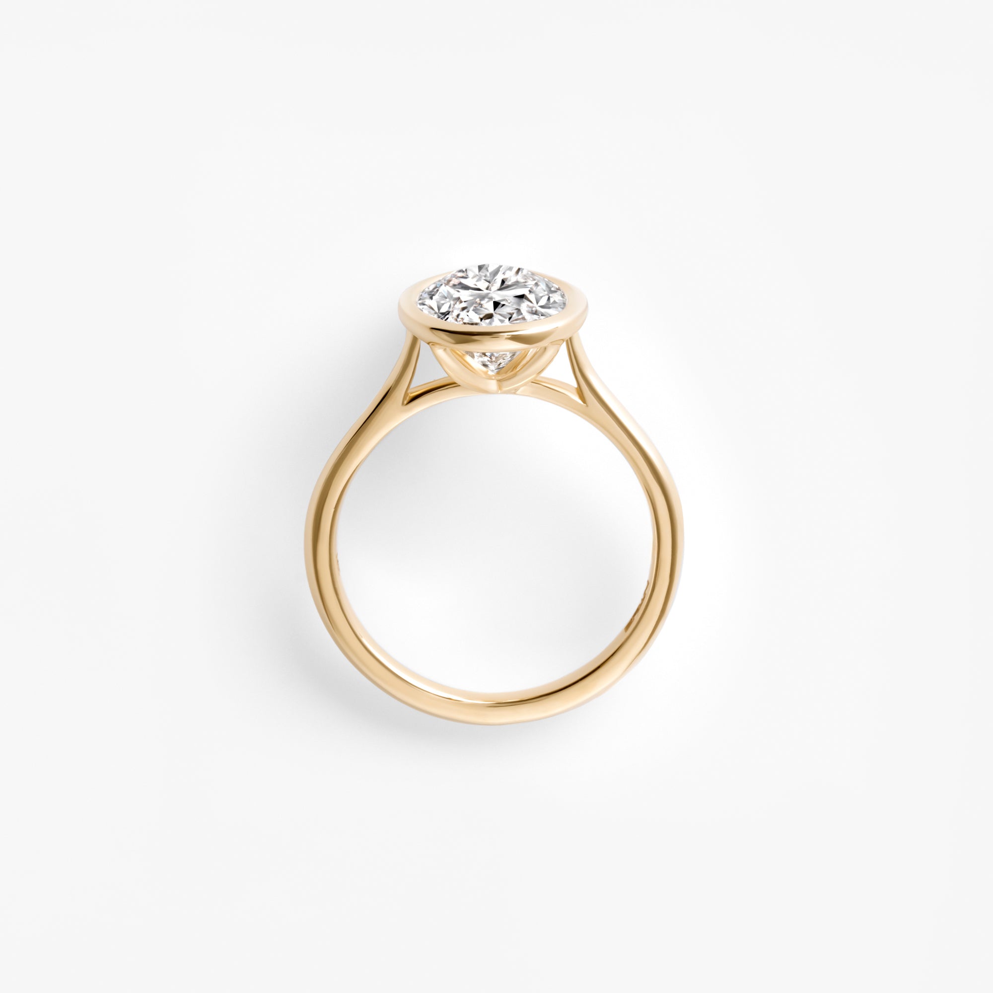 3.00CT Oval Bezel Set Engagement Ring