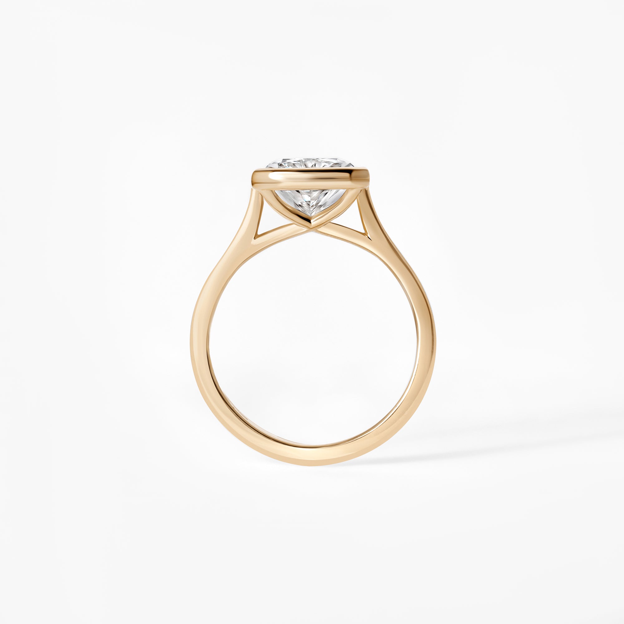 4.02CT Radiant Bezel Set Engagement Ring