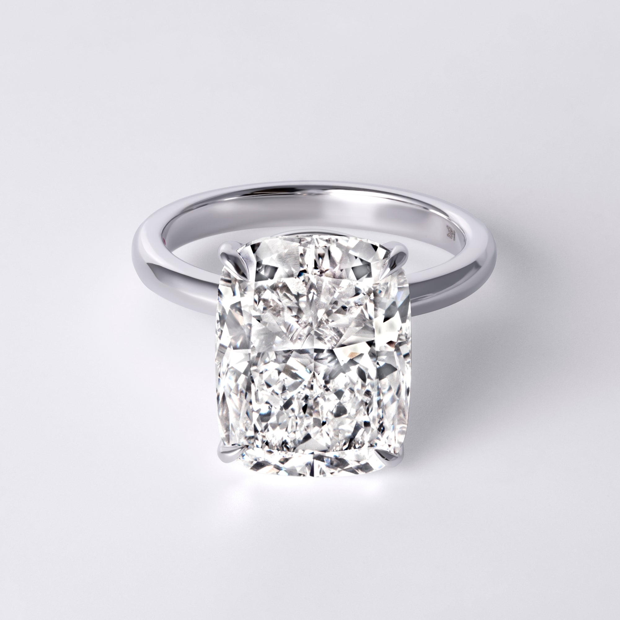 Mira 7.01CT Cushion Solitaire Engagement Ring, White Gold