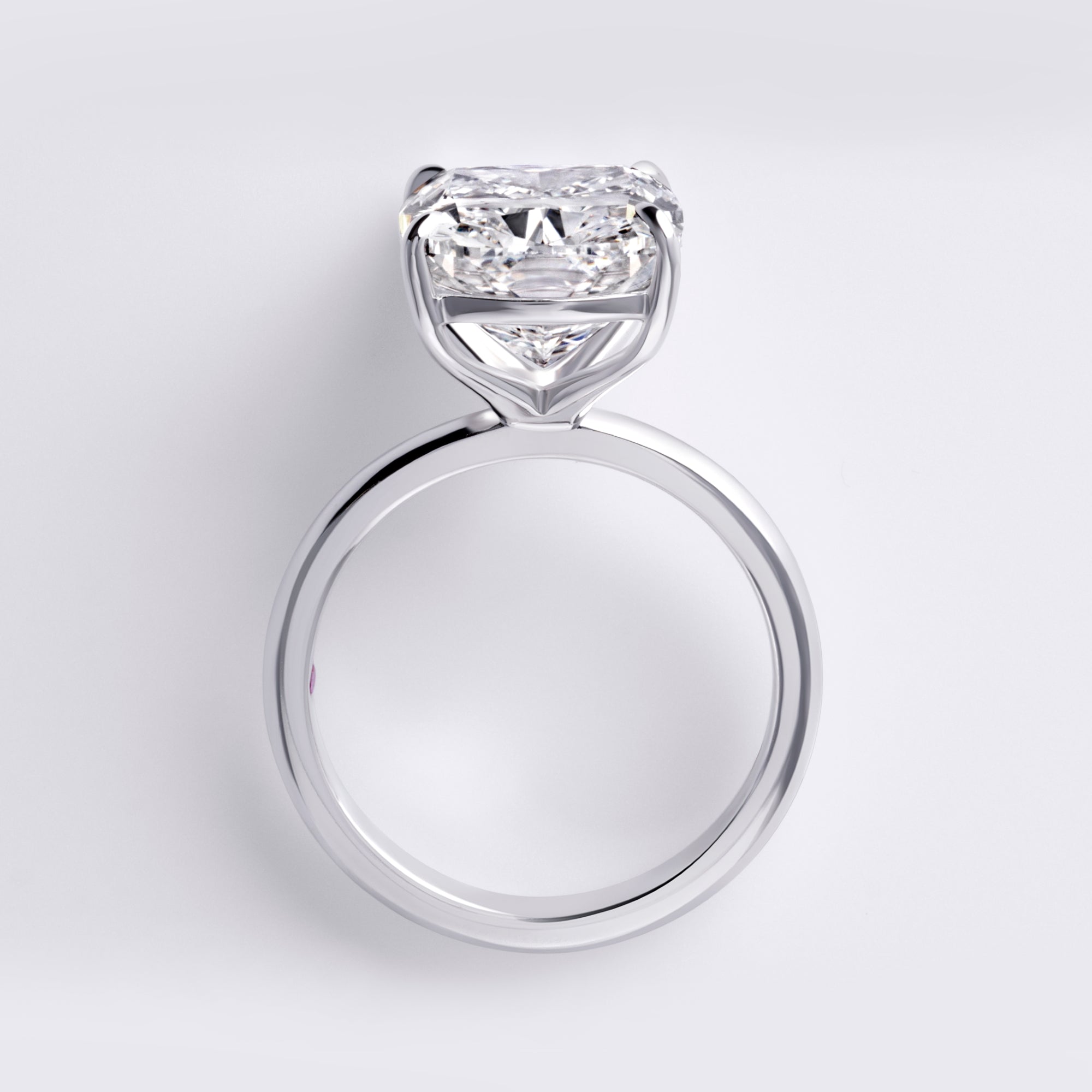 Mira 7.01CT Cushion Solitaire Engagement Ring, White Gold