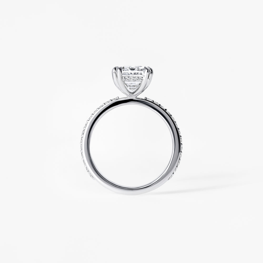 4.06CT Emerald Pavé Engagement Ring