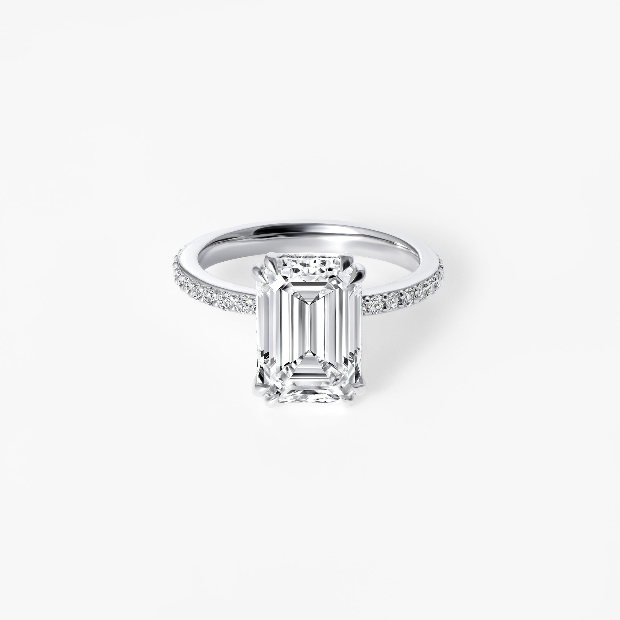 4.06CT Emerald Pavé Engagement Ring