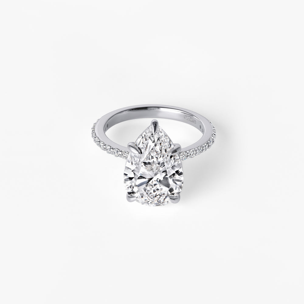 5.12CT Pear Pavé Engagement Ring