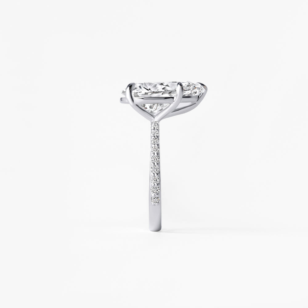 5.12CT Pear Pavé Engagement Ring