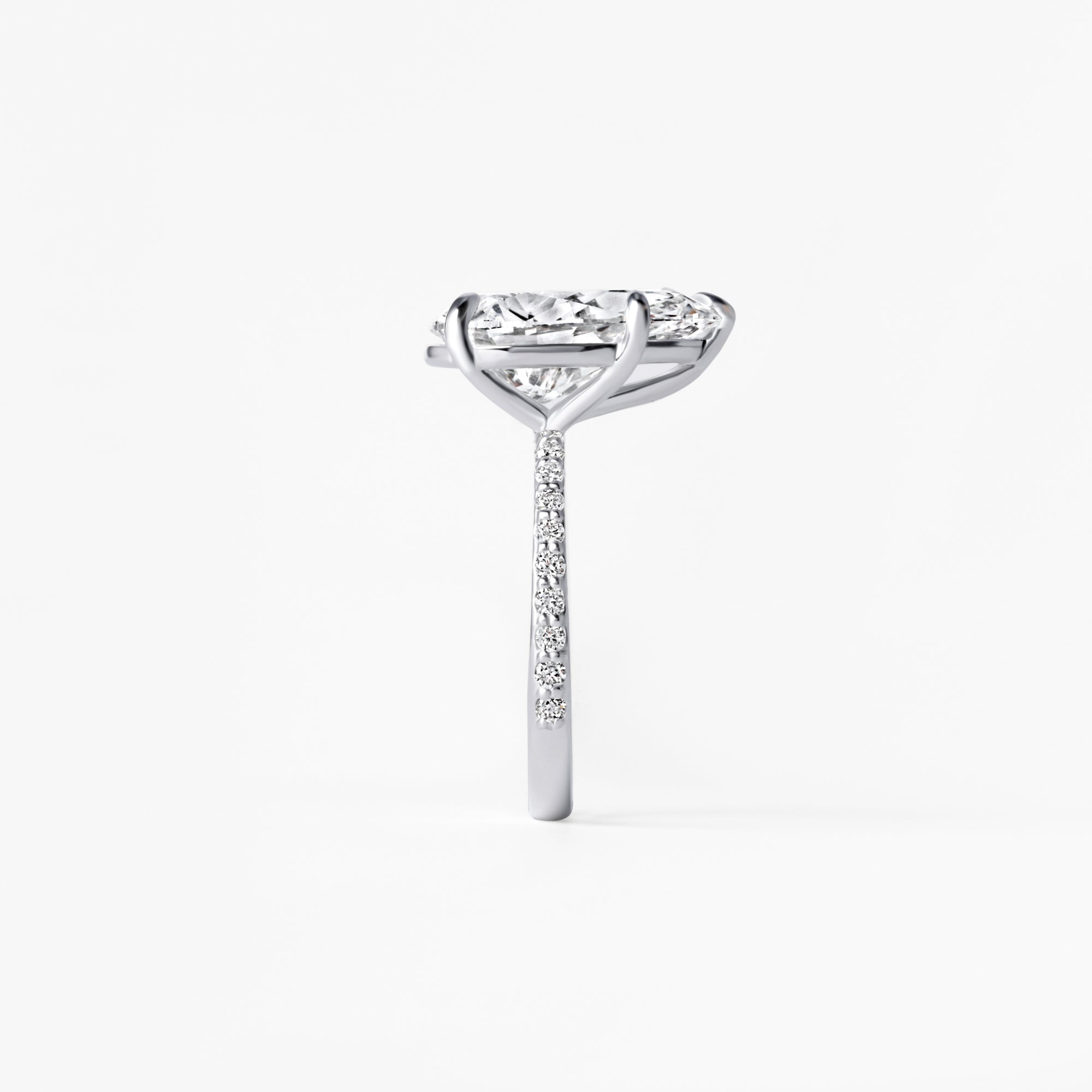 5.12CT Pear Pavé Engagement Ring