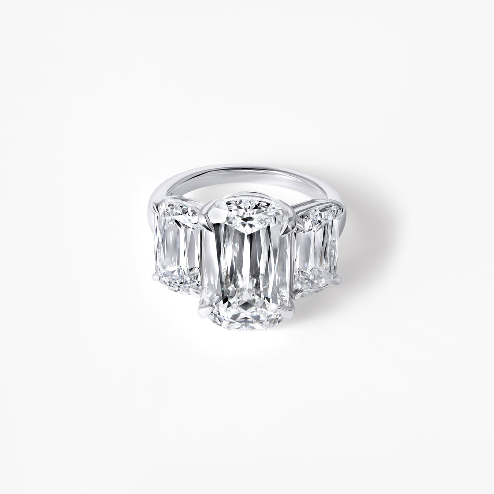 8.54CT CrissCross Three Stone Engagement Ring
