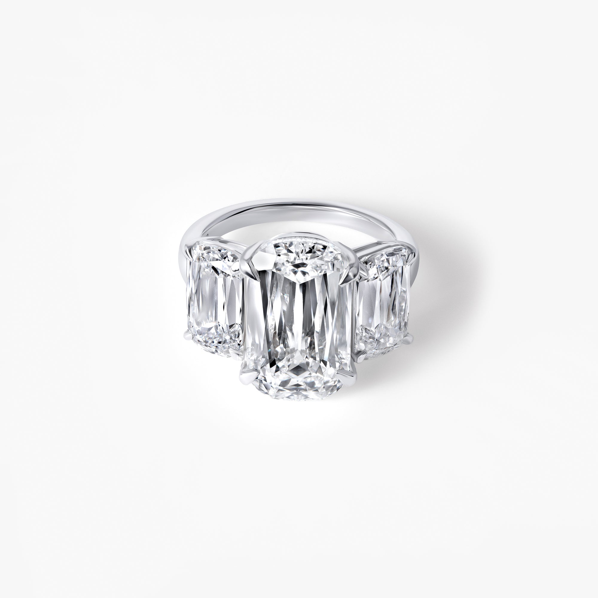 8.54CT CrissCross Three Stone Engagement Ring