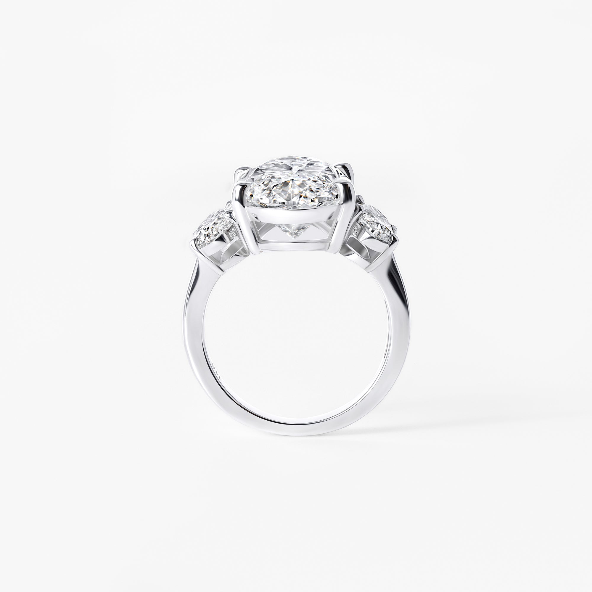 9.77CT Moval Three Stone Engagement Ring