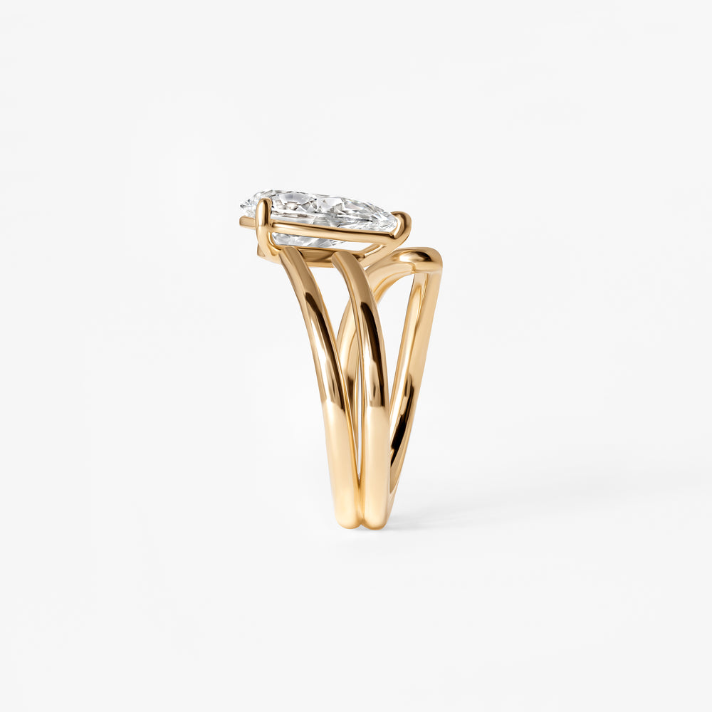 3.07CT Pear Swirl Engagement Ring