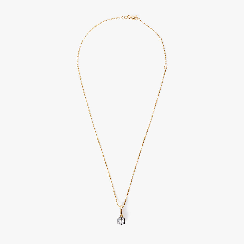 Asscher Diamond Black Rhodium Pendant