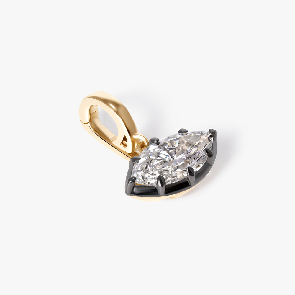 Marquise Diamond East/West Black Rhodium Pendant