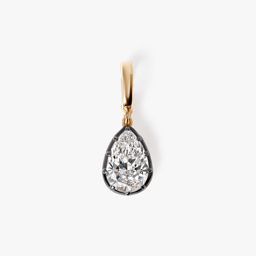 Pear Diamond Black Rhodium Pendant