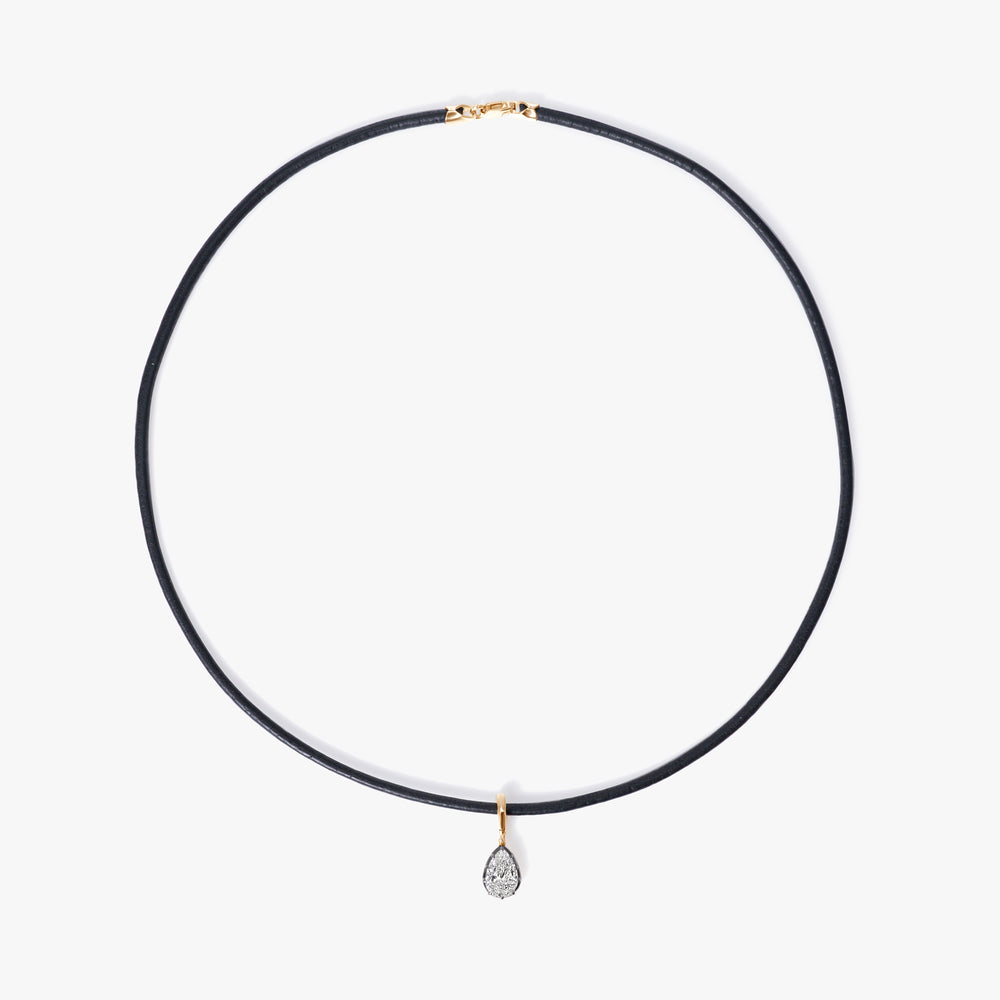Pear Diamond Black Rhodium Pendant