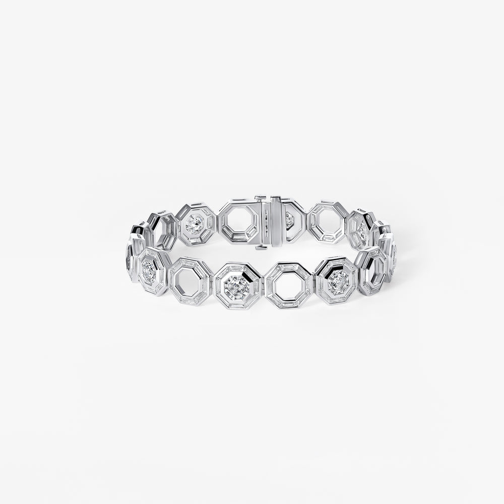 Octagon and Baguette Diamond Bracelet