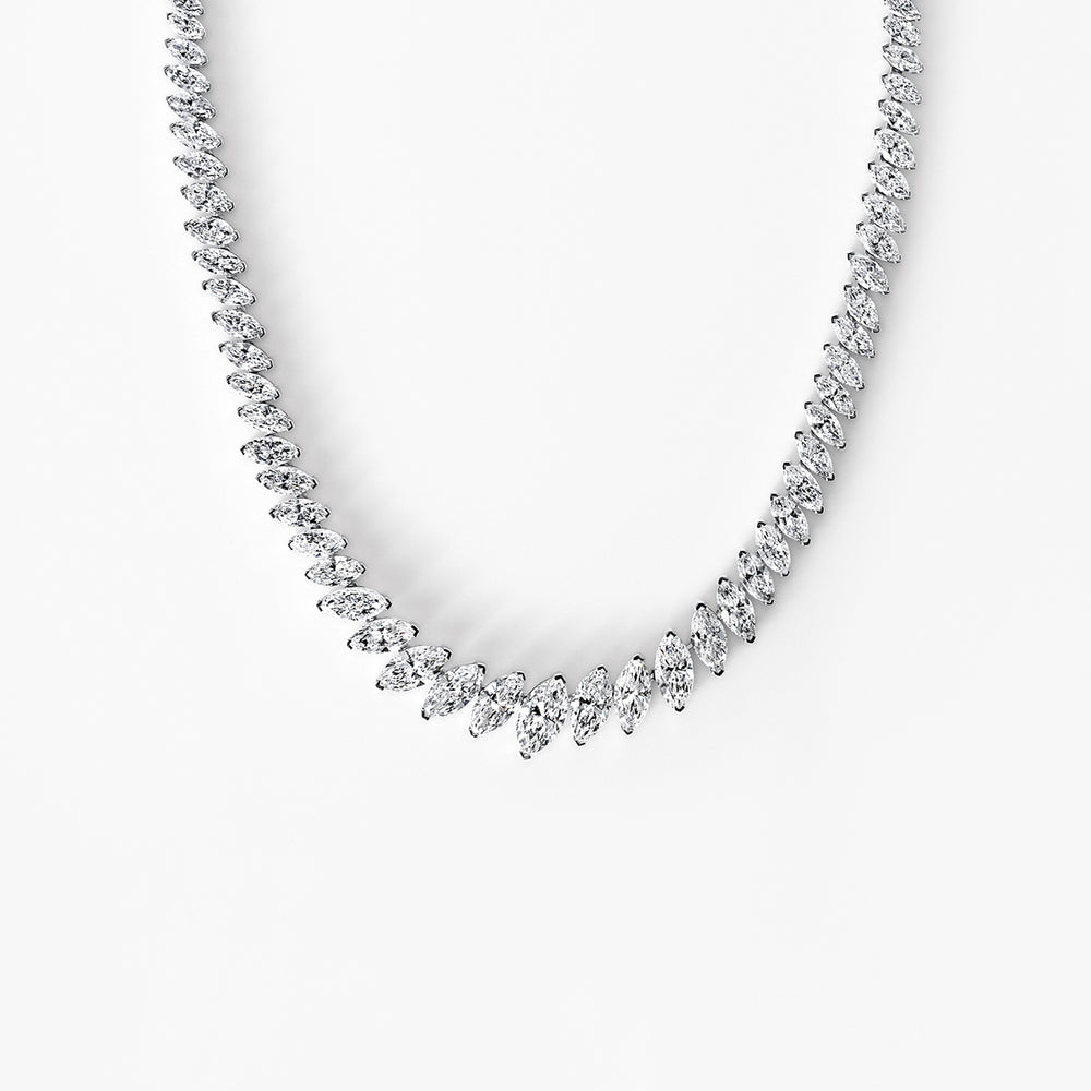 Marquise Diamond Graduating Tennis Necklace