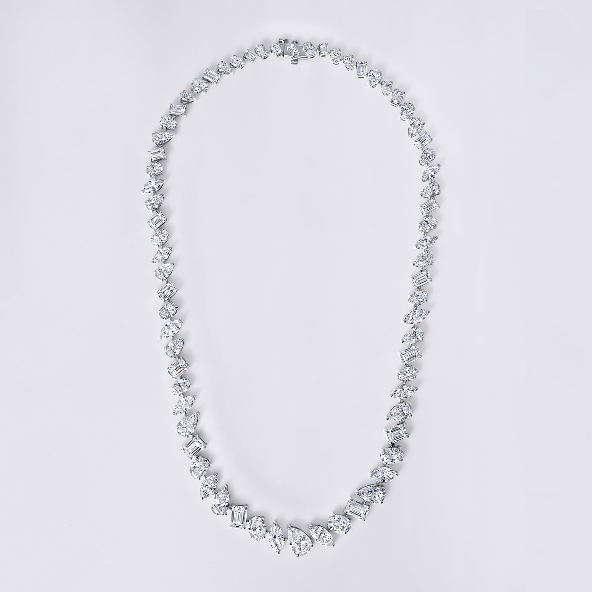 Couture White Mixed Shape Diamond Tennis Necklace